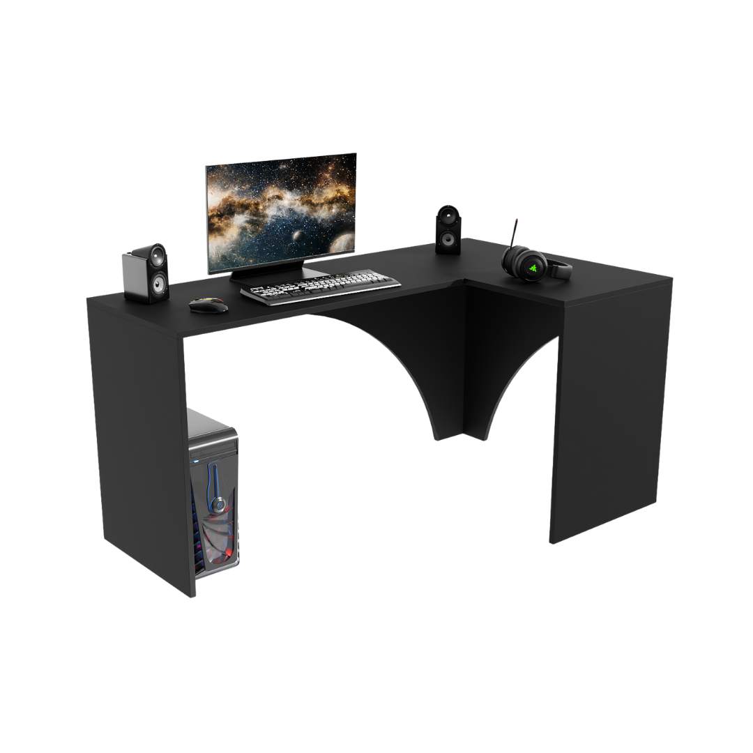 Bureau d'Angle Gaming Gamer Compact Mini pour Ordinateur PC Carbon Noir - Vue principale