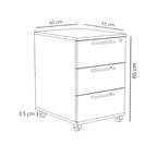 Caisson de Bureau Mobile à Roulettes avec Serrure et Tiroirs Rangement Max Chêne Doré - Détails