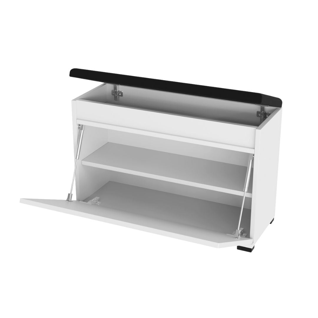 Meuble à Chaussures avec Banc d'Entrée Nova Rangement Blanc - Vue principale