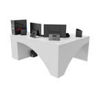 Bureau d'Angle Gaming Gamer Professionnel pour Ordinateur PC Bureau de Travail Carbon Blanc - Détails