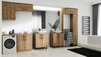Meuble de Salle de Bain Suspendu Rangement Chêne Doré - Détails
