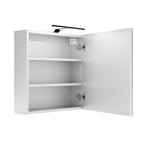 Meuble de Salle de Bain Suspendu avec Miroir LED Rangement Blanc - Détails