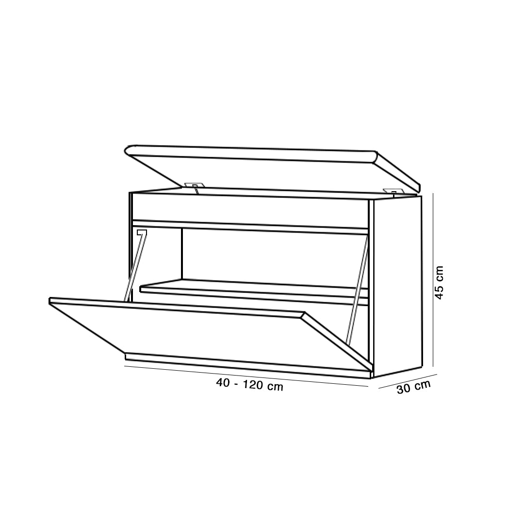 Meuble à Chaussures avec Banc d'Entrée Rangement Chêne Doré - Détails