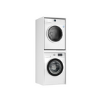 Meuble de Salle de Bain sur Lave-linge et Sèche-linge Luza Rangement Blanc - Vue principale
