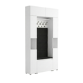 Vestiaire d'Entrée Double Complet avec Meuble à Chaussures Panneaux Capitonnés Porte-manteau 2 Meubles Étroits et Surmeubles Lova Blanc