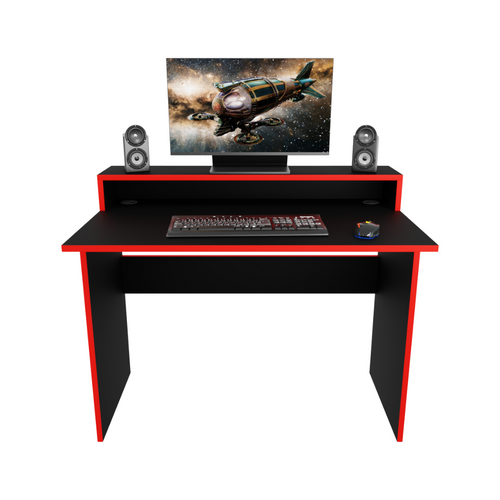 Bureau Gaming Gamer Professionnel pour Ordinateur PC Bureau de Travail Adept Noir - Vue principale