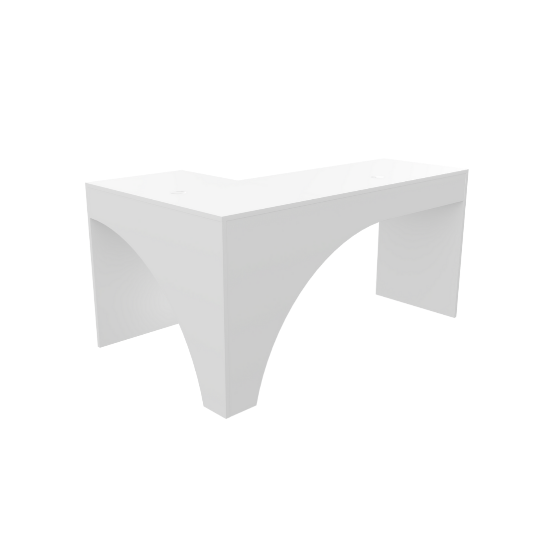 Bureau d'Angle Gaming Gamer Compact Mini pour Ordinateur PC Carbon Blanc - Détails