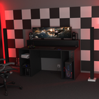 Bureau Gaming Gamer Professionnel pour Ordinateur PC Bureau de Travail Enigma Noir - Détails