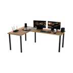 Bureau d'Angle Gaming Gamer Professionnel pour Ordinateur PC Bureau de Travail Chêne Doré - Détails