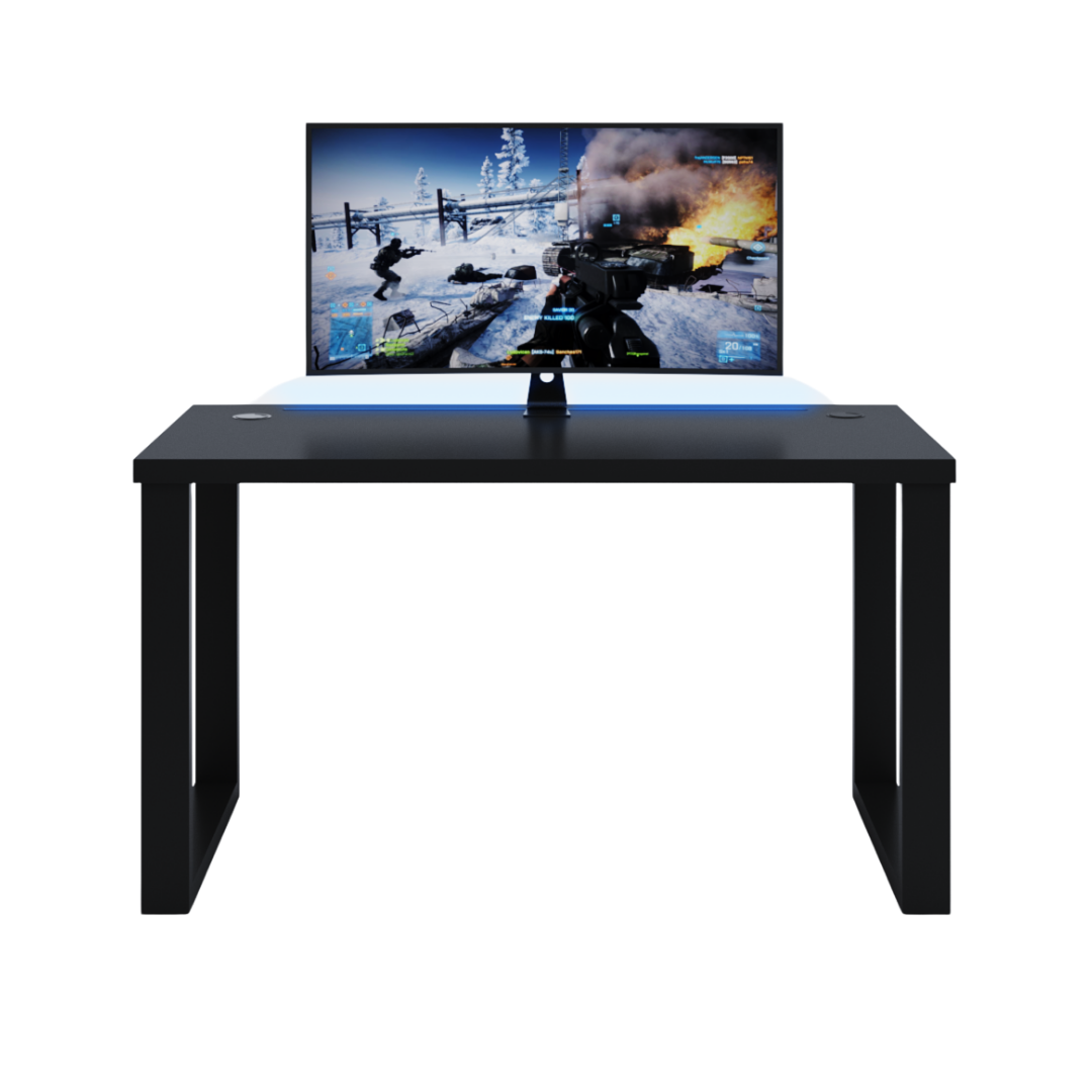 Bureau Gaming Gamer Professionnel pour Ordinateur PC Bureau de Travail Profondeur 60-70cm Noir - Vue principale