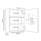 Meuble de Salle de Bain Suspendu avec Miroir LED Rangement Blanc - Détails