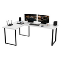 Bureau d'Angle Gaming Gamer Professionnel pour Ordinateur PC Bureau de Travail VINI N Type B Sans Blende Blanc