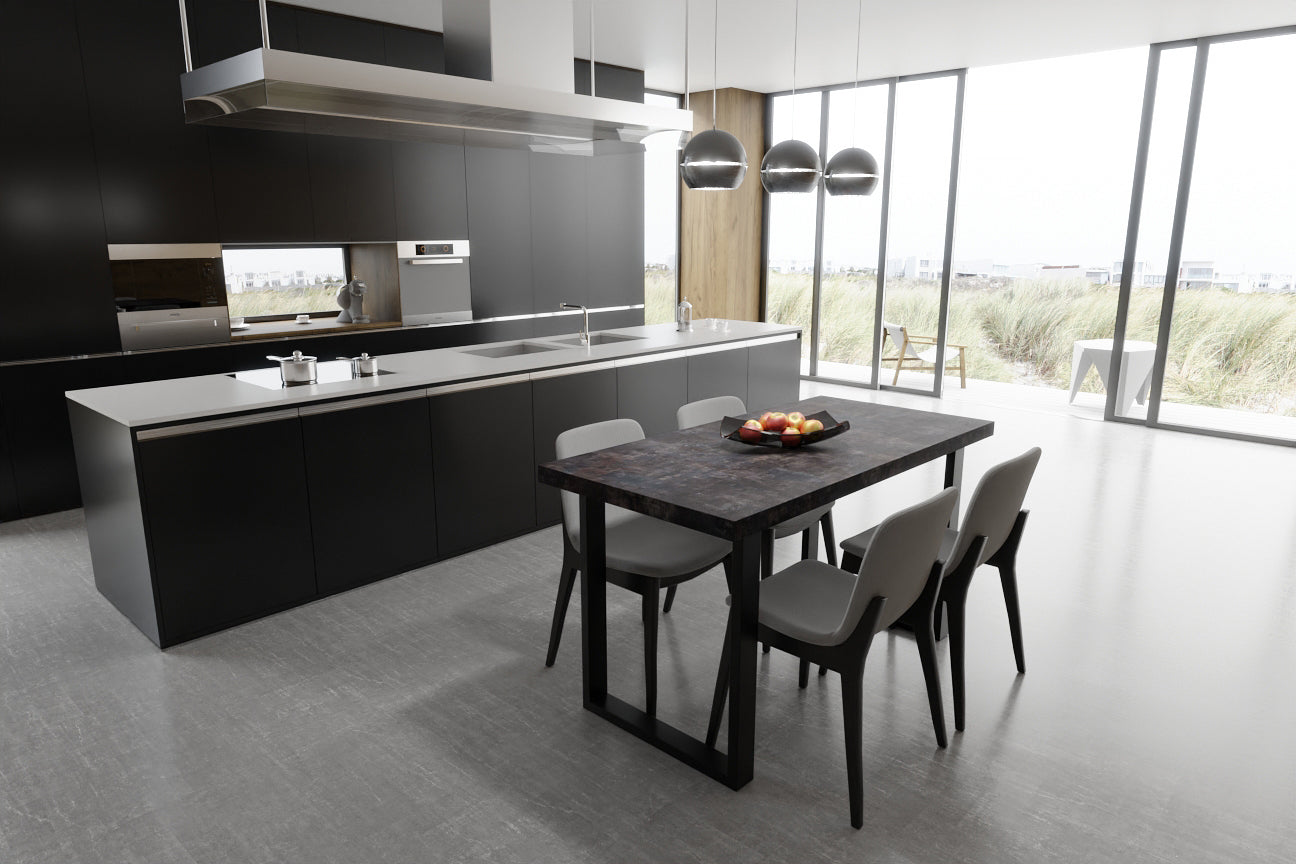 Table de Cuisine Loft VINI Béton Foncé - Détails