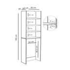 Meuble Rangement sur Pied au-dessus Lave-linge avec Portes Chêne Doré - Détails