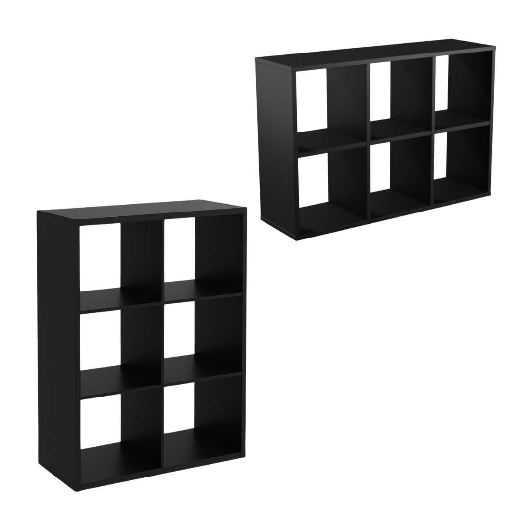 Étagère Cube Rangement Modulable Noir - Détails