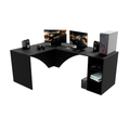 Bureau d'Angle Gaming Gamer Professionnel pour Ordinateur PC Bureau de Travail Carbon Noir