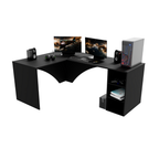 Bureau d'Angle Gaming Gamer Professionnel pour Ordinateur PC Bureau de Travail Carbon Noir - Vue principale