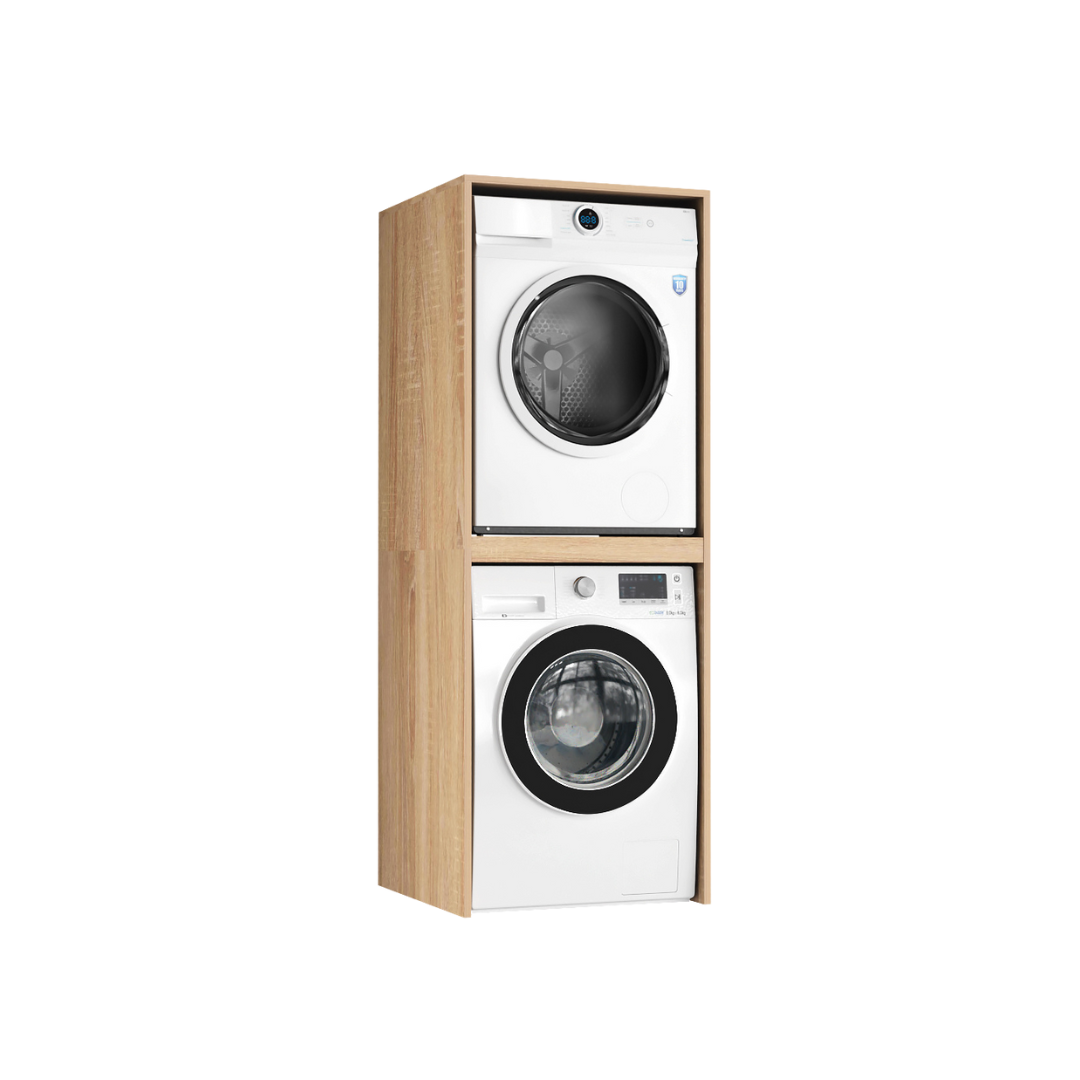 Meuble de Salle de Bain sur Lave-linge et Sèche-linge Luza Rangement Chêne Sonoma - Vue principale