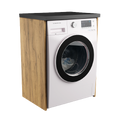 Meuble de Salle de Bain sur Lave-linge Ouvert sans Portes Chêne Doré Lucy + Noir