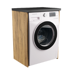 Meuble de Salle de Bain sur Lave-linge Ouvert sans Portes Chêne Doré Lucy + Noir - Vue principale