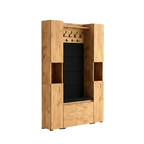 Vestiaire d'Entrée Double Complet avec Meuble à Chaussures Panneaux Capitonnés Porte-manteau et 2 Meubles Étroits Lova Lancelot - Vue principale