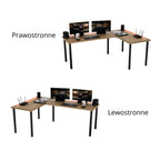 Bureau d'Angle Gaming Gamer Professionnel pour Ordinateur PC Bureau de Travail Chêne Doré