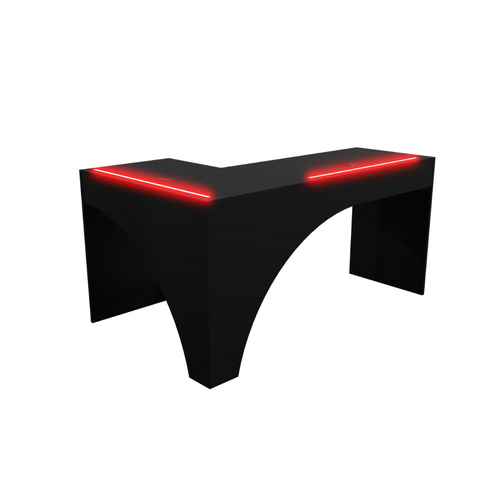 Bureau d'Angle Gaming Gamer Compact Mini pour Ordinateur PC Carbon Noir - Détails