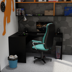 Bureau d'Angle Gaming Gamer Compact Mini pour Ordinateur PC Carbon Noir - Détails