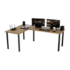 Bureau d'Angle Gaming Gamer Professionnel pour Ordinateur PC Bureau de Travail Chêne Doré - Détails