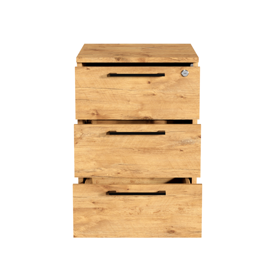 Caisson de Bureau Mobile à Roulettes avec Serrure et Tiroirs Rangement Max Lancelot - Détails