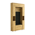 Vestiaire d'Entrée Double Complet avec Meuble à Chaussures Panneaux Capitonnés Porte-manteau 2 Meubles Étroits et Surmeubles Lova Chêne Doré