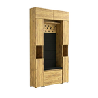 Vestiaire d'Entrée Double Complet avec Meuble à Chaussures Panneaux Capitonnés Porte-manteau 2 Meubles Étroits et Surmeubles Lova Chêne Doré - Vue principale