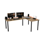 Bureau d'Angle Gaming Gamer Professionnel pour Ordinateur PC Bureau de Travail Chêne Doré - Vue principale