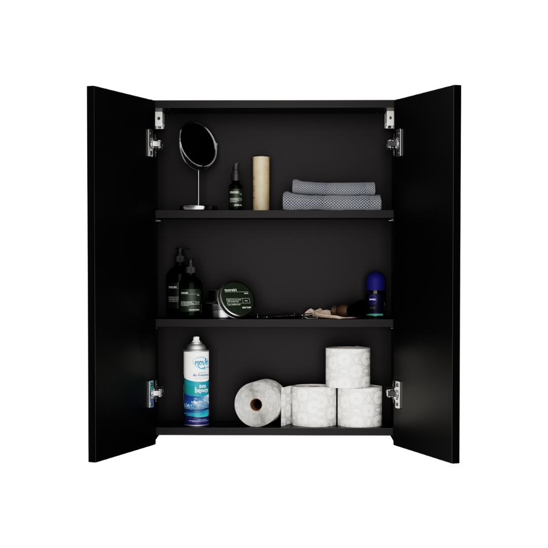 Meuble Suspendu pour WC Suspendu Geberit Rangement Noir - Détails