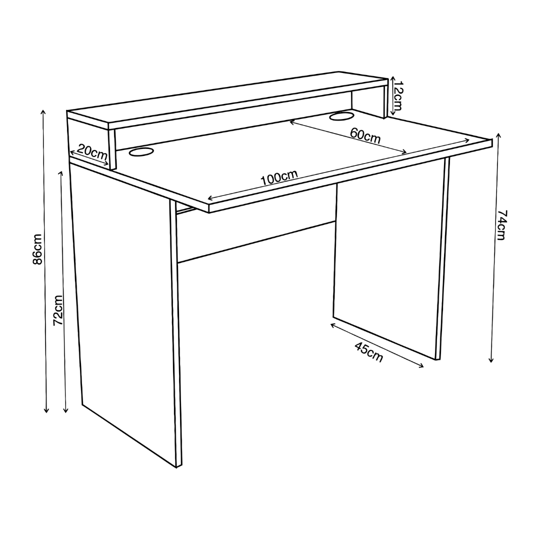 Bureau Gaming Gamer Professionnel pour Ordinateur PC Bureau de Travail Adept Noir - Détails