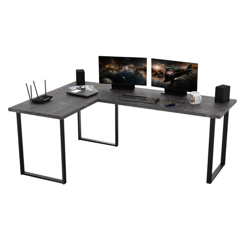 Bureau d'Angle Gaming Gamer Professionnel pour Ordinateur PC Bureau de Travail VINI N Sans Blende Béton Foncé - Vue principale
