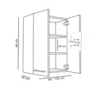 Meuble de Salle de Bain Suspendu Rangement Chêne Doré - Détails