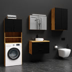 Meuble Rangement sur Pied au-dessus Lave-linge avec Portes Chêne Doré - Détails