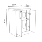 Meuble de Salle de Bain sur Pied Rangement Chêne Doré - Détails