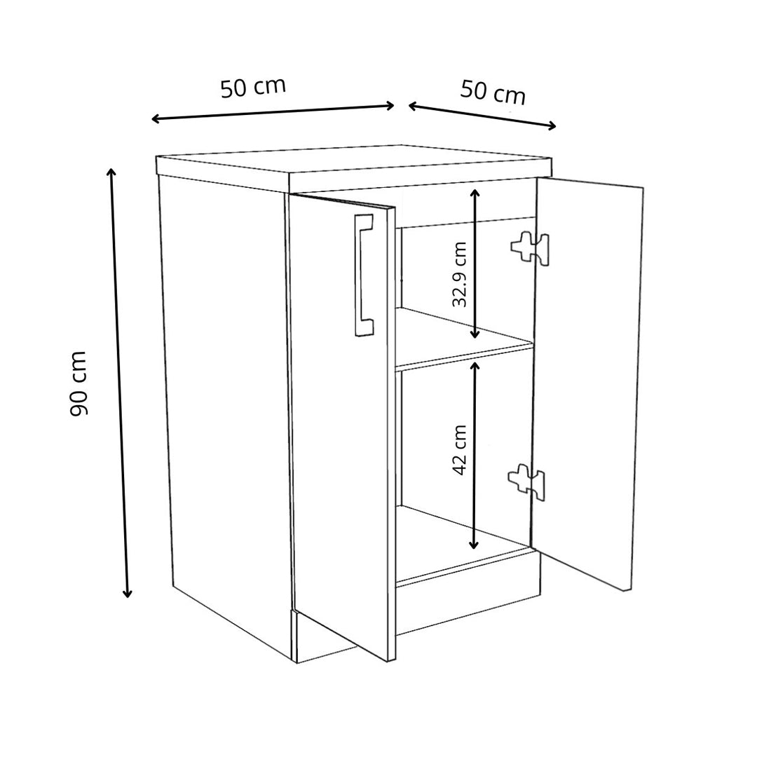 Meuble de Salle de Bain sur Pied Rangement Chêne Doré - Détails