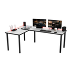Bureau d'Angle Gaming Gamer Professionnel pour Ordinateur PC Bureau de Travail Blanc - Vue principale