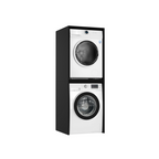 Meuble de Salle de Bain sur Lave-linge et Sèche-linge Luza Rangement Noir - Vue principale