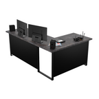 Bureau d'Angle Gaming Gamer Professionnel pour Ordinateur PC Bureau de Travail VINI N Béton Foncé - Détails