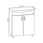 Commode d'Entrée avec Étagères Rangement Amarante Blanc - Détails