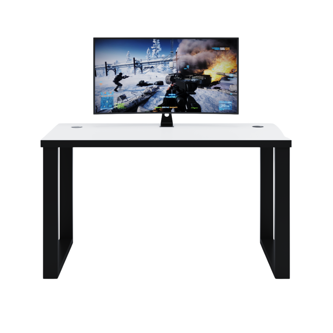 Bureau Gaming Gamer Professionnel pour Ordinateur PC Bureau de Travail Blanc - Détails