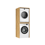 Meuble de Salle de Bain sur Lave-linge et Sèche-linge Luza Rangement Chêne Doré - Vue principale