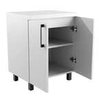 Meuble Vasque de Salle de Bain sur Pied sous Lavabo avec Tiroirs Blanc - Détails