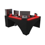 Bureau d'Angle Gaming Gamer Professionnel pour Ordinateur PC Bureau de Travail Carbon Noir - Détails