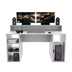 Bureau Gaming Gamer Professionnel pour Ordinateur PC Bureau de Travail Enigma Blanc - Détails