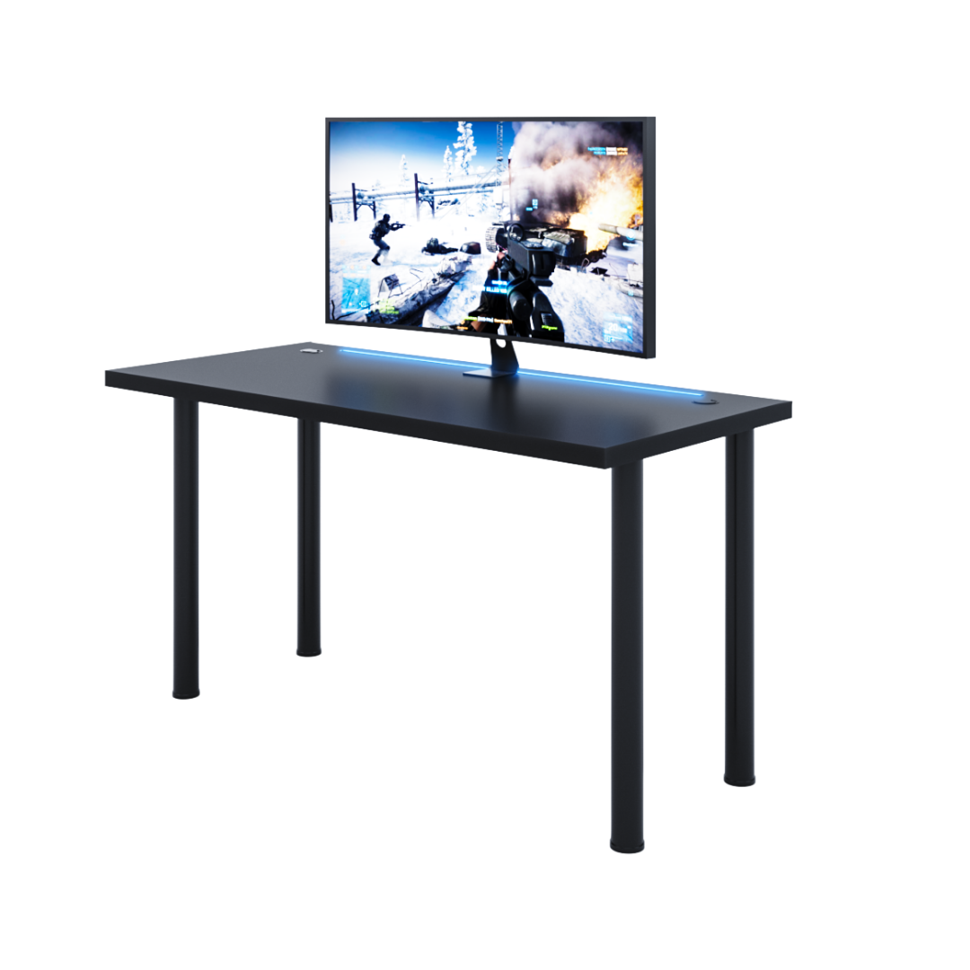Bureau Gaming Gamer Professionnel pour Ordinateur PC Bureau de Travail Noir - Détails
